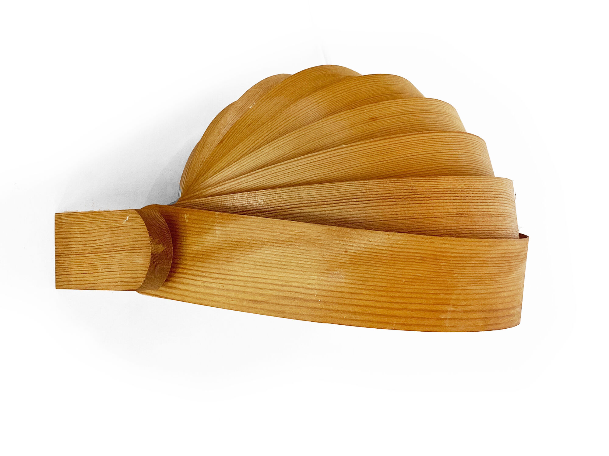 Pine veneer wall lamp/visor light by Translandia. Denmark 1960s