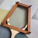 Wooden racket and carrying frame