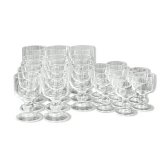 Series of 23 foot glasses, crystal