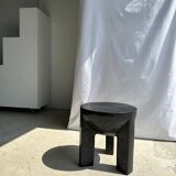 Monoxyl sofa end in black mango tree tripod half-sphere tray h:45 d:44
