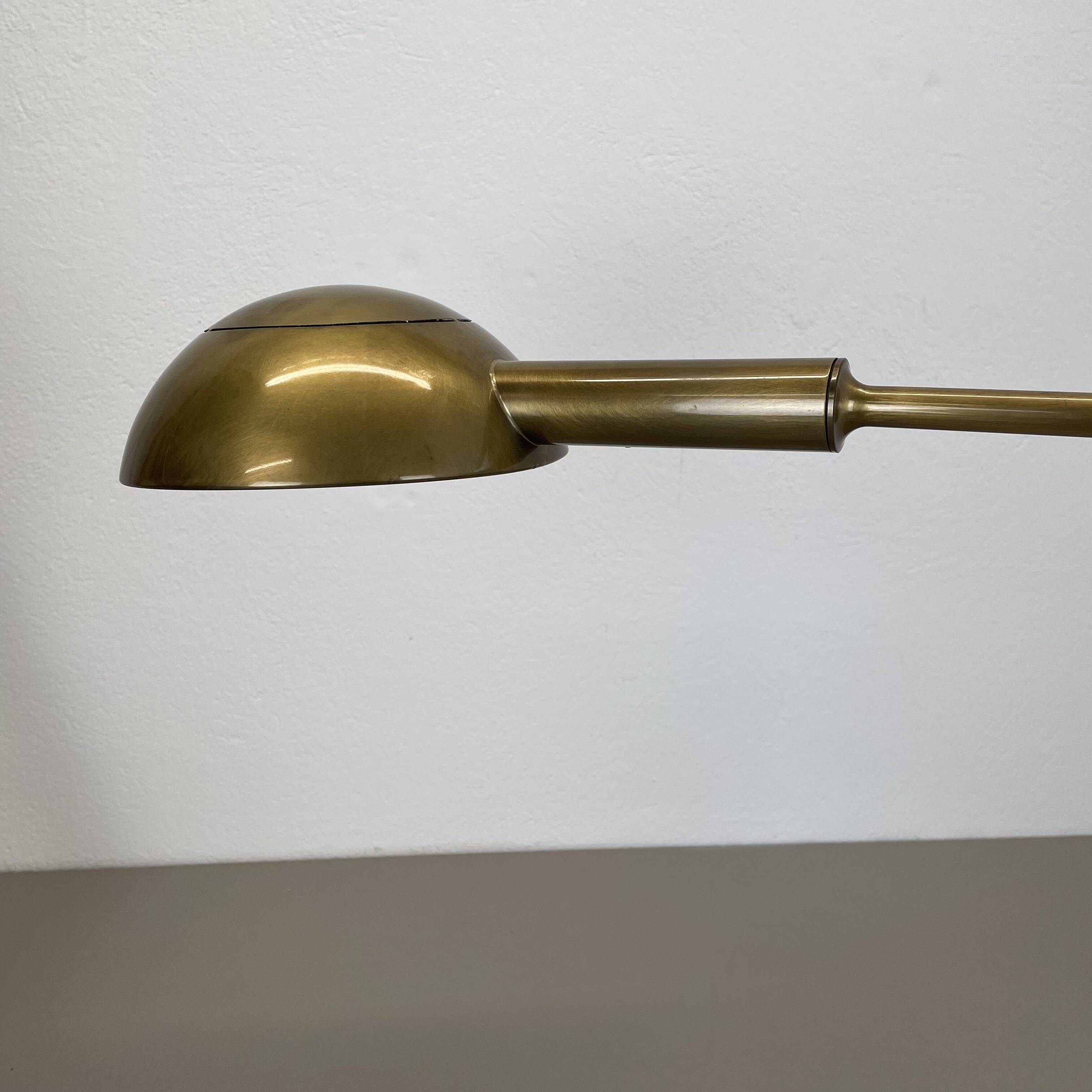 Large Modernist 60cm Table Lamp in Brass and Metal by Florian Schulz, Germany, 1970s