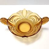 Art Deco Amber Blown Glass Bowl or Centerpiece by Brockwitz, Germany