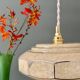 Vintage Art Deco glass pendant light in yellow Clichy.