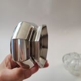 Flower holder tin and glass, 70s