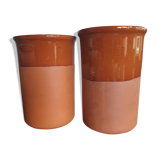 Enamelled terracotta pots