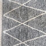 Tapis berbère béni ouarain véritable noir et blanc en laine