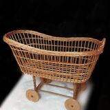 Vintage rattan cuffin on feet
