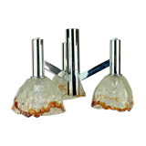 60s 70s Lamp Chrome Chandelier Chandelier Mazzega Murano Glass Design