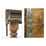 Carved and studded wooden table