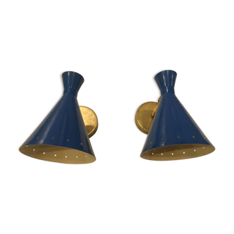 Pair of wall lamps in the style of Italian creations of the 50s