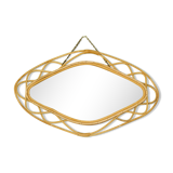 Vintage rattan mirror 37x61cm