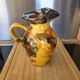 Large speckled vintage pitcher 21cm mixed clay enamelled in the Vallauris style