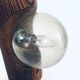 Brutalist wooden table or wall lamp attributed to Temde Leuchten, Switzerland, 1960s.