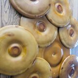 oyster plates and vintage earthenware dish, beautiful amber colour, impeccable condition