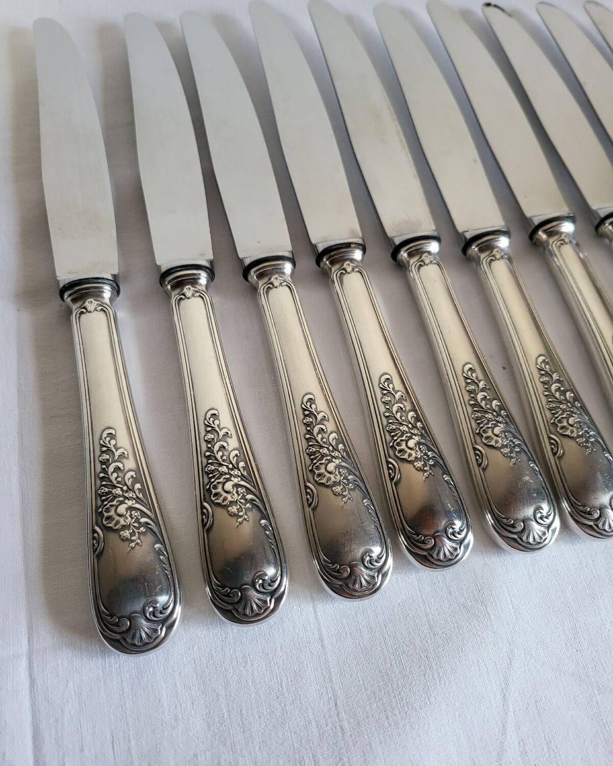 12 silver-plated table knives with stainless steel blades nogent