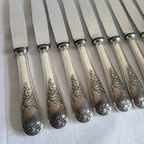 12 silver-plated table knives with stainless steel blades nogent