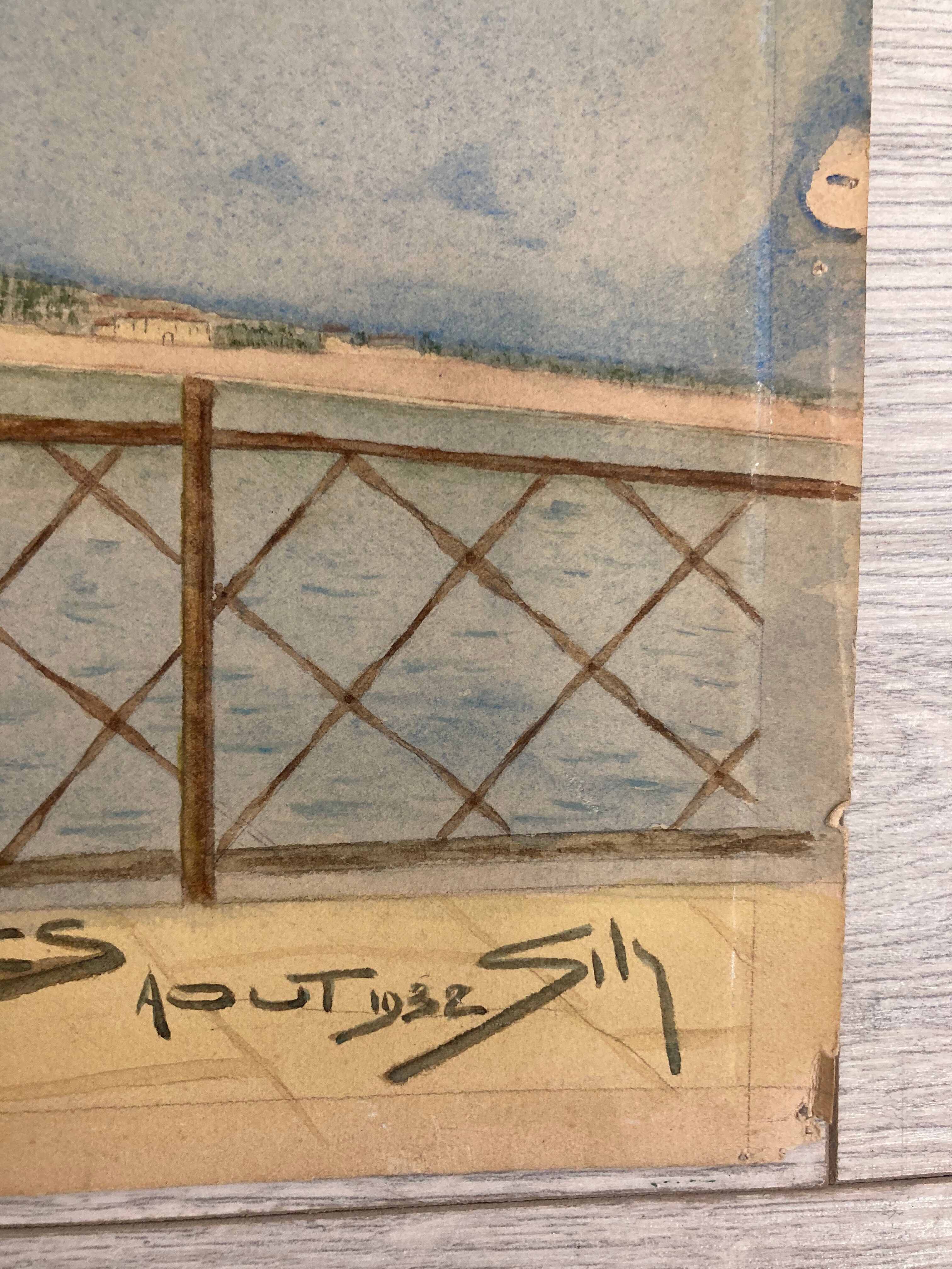 Vintage marine watercolor