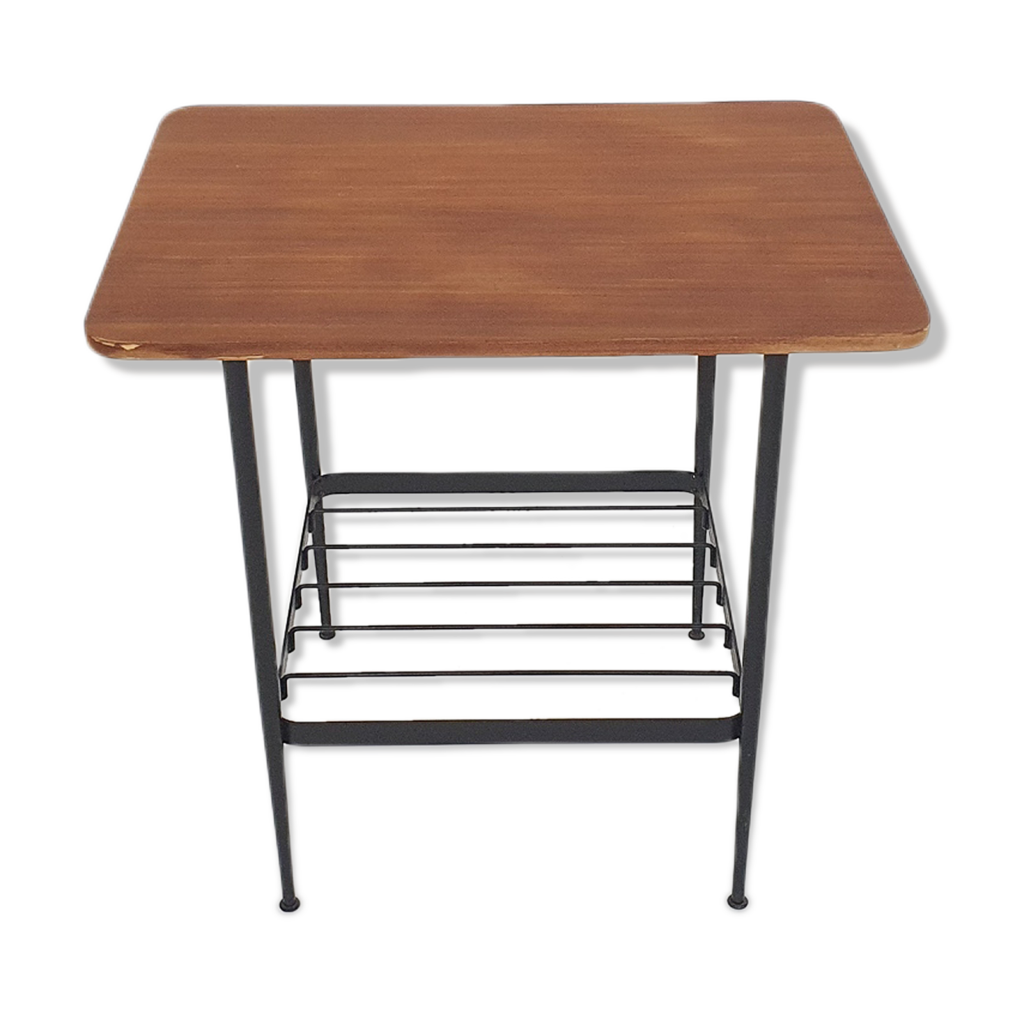 Teak and metal side table, The Netherlands 1950's