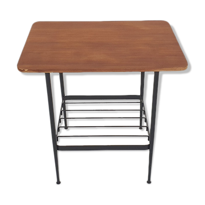 Table d’appoint en teck et métal, Pays-Bas des années 1950