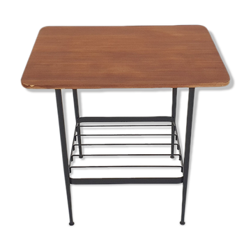 Teak and metal side table, The Netherlands 1950's