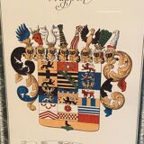 Framed engraving Coat of arms of Merseburg Saxony Germany
