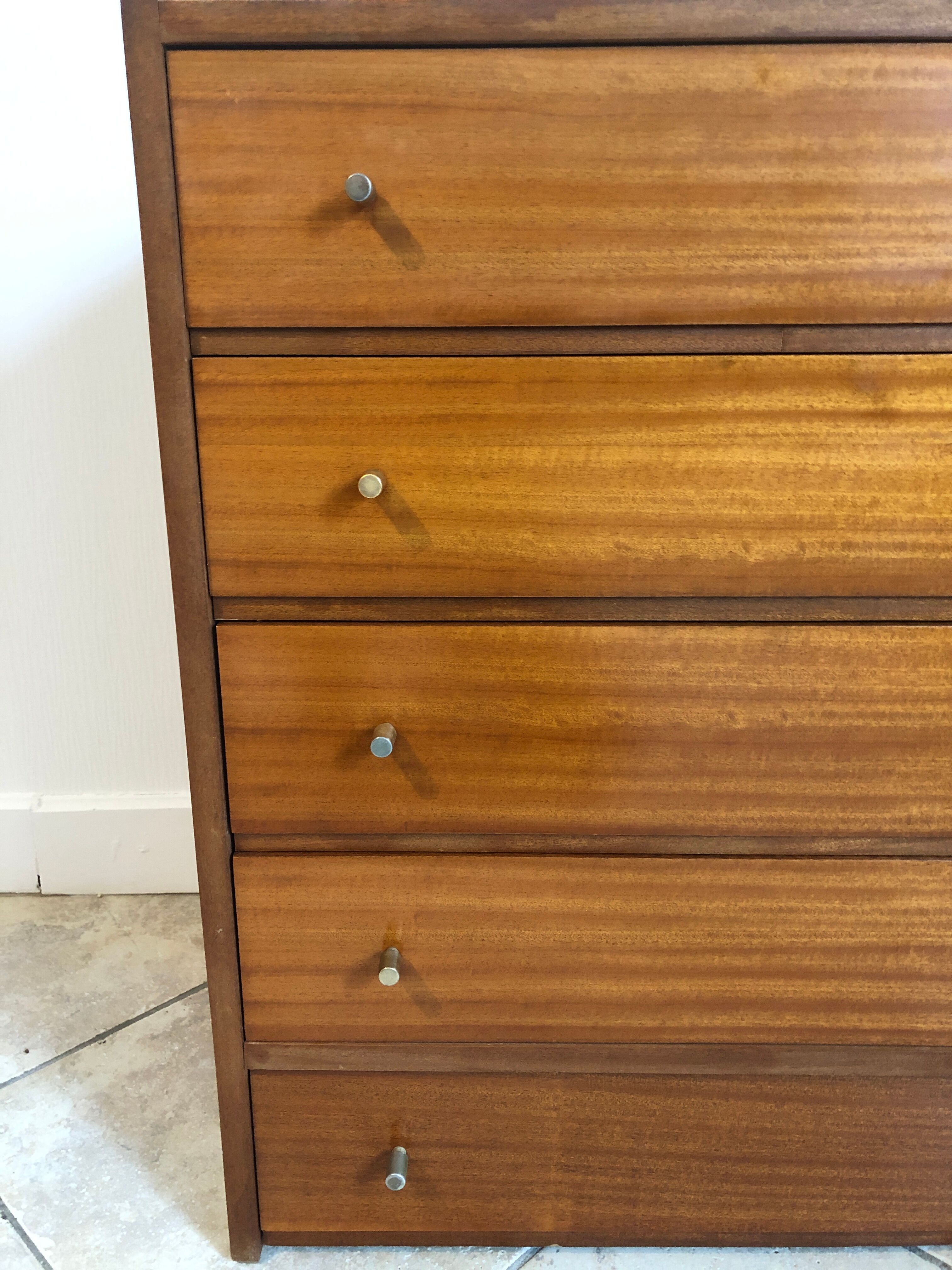 Vintage dresser, five drawers, one door, 60/70