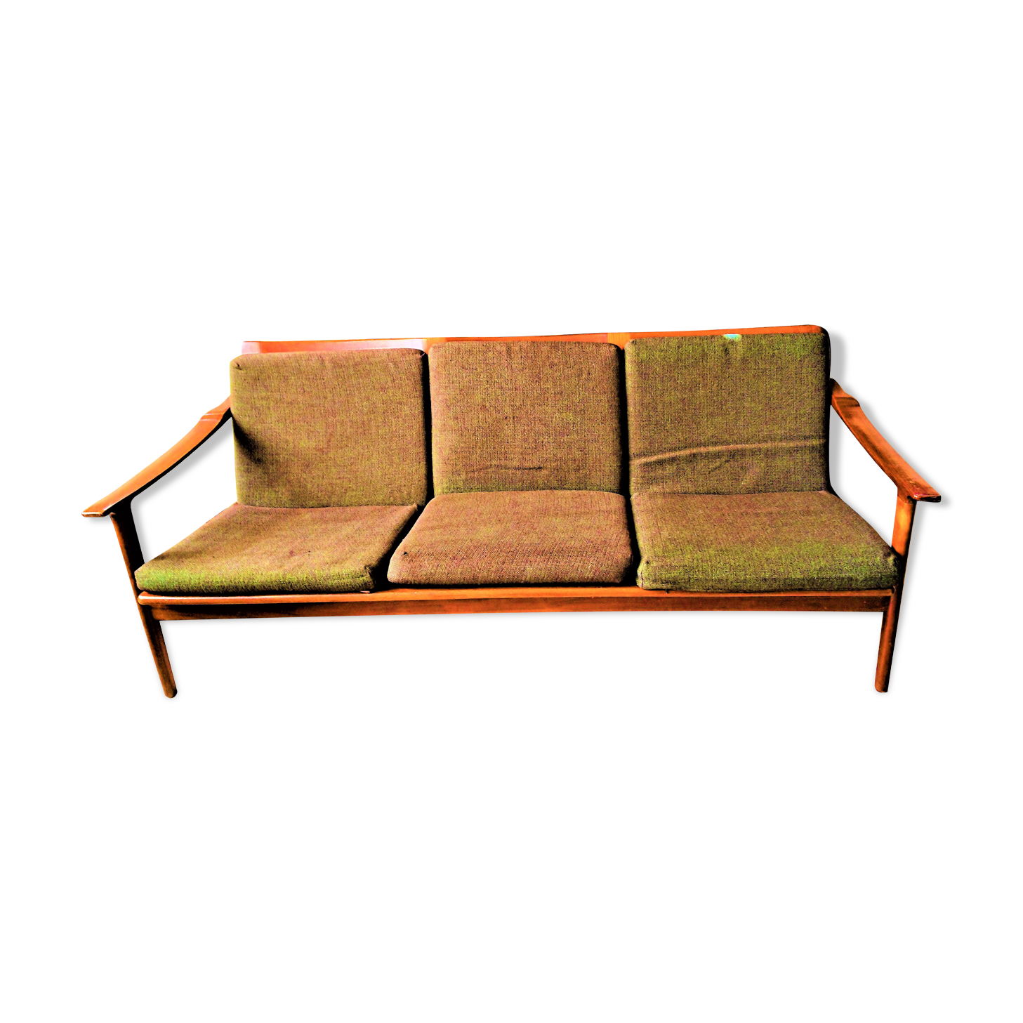 Scandinavian bench 3 seats in vintage teak
