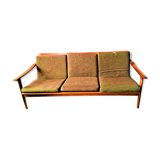 Scandinavian bench 3 seats in vintage teak