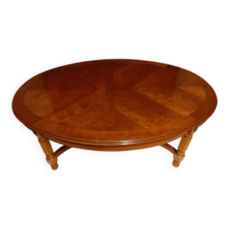 Table basse ovale en bois massif – Style classique élégant