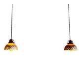 Pair of double-sided mercury glass pendants