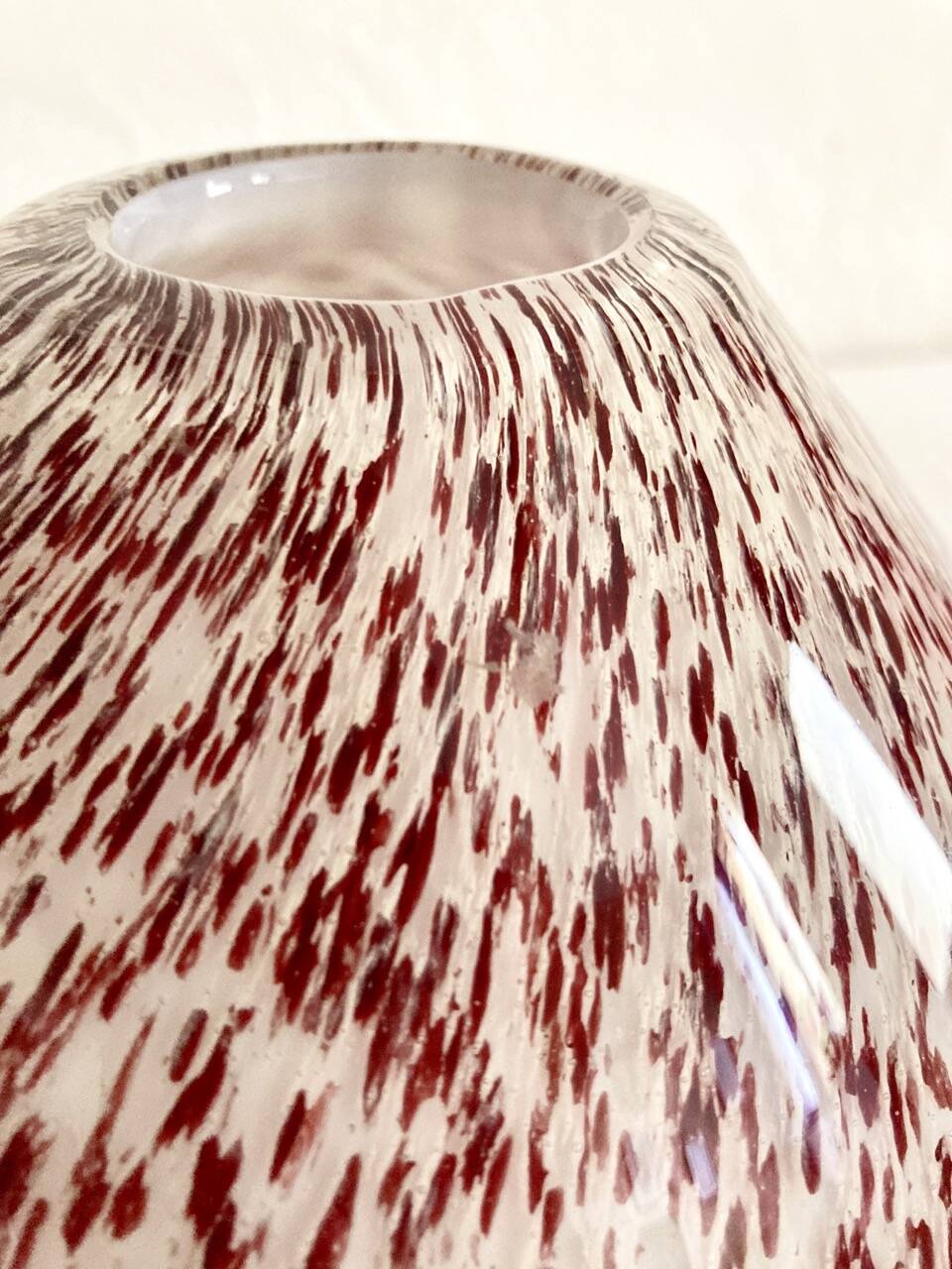 Murano vase in speckled glass paste