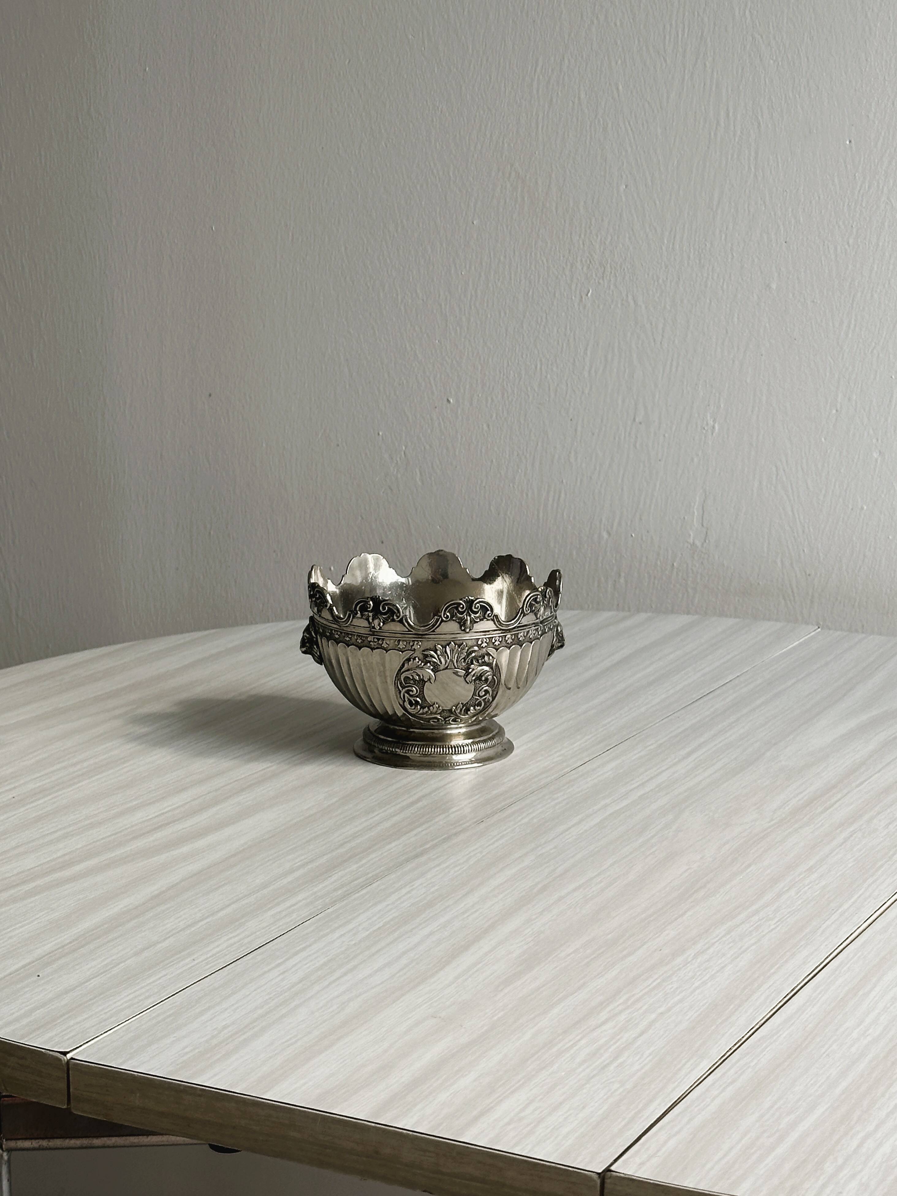 Shiny silver metal cup