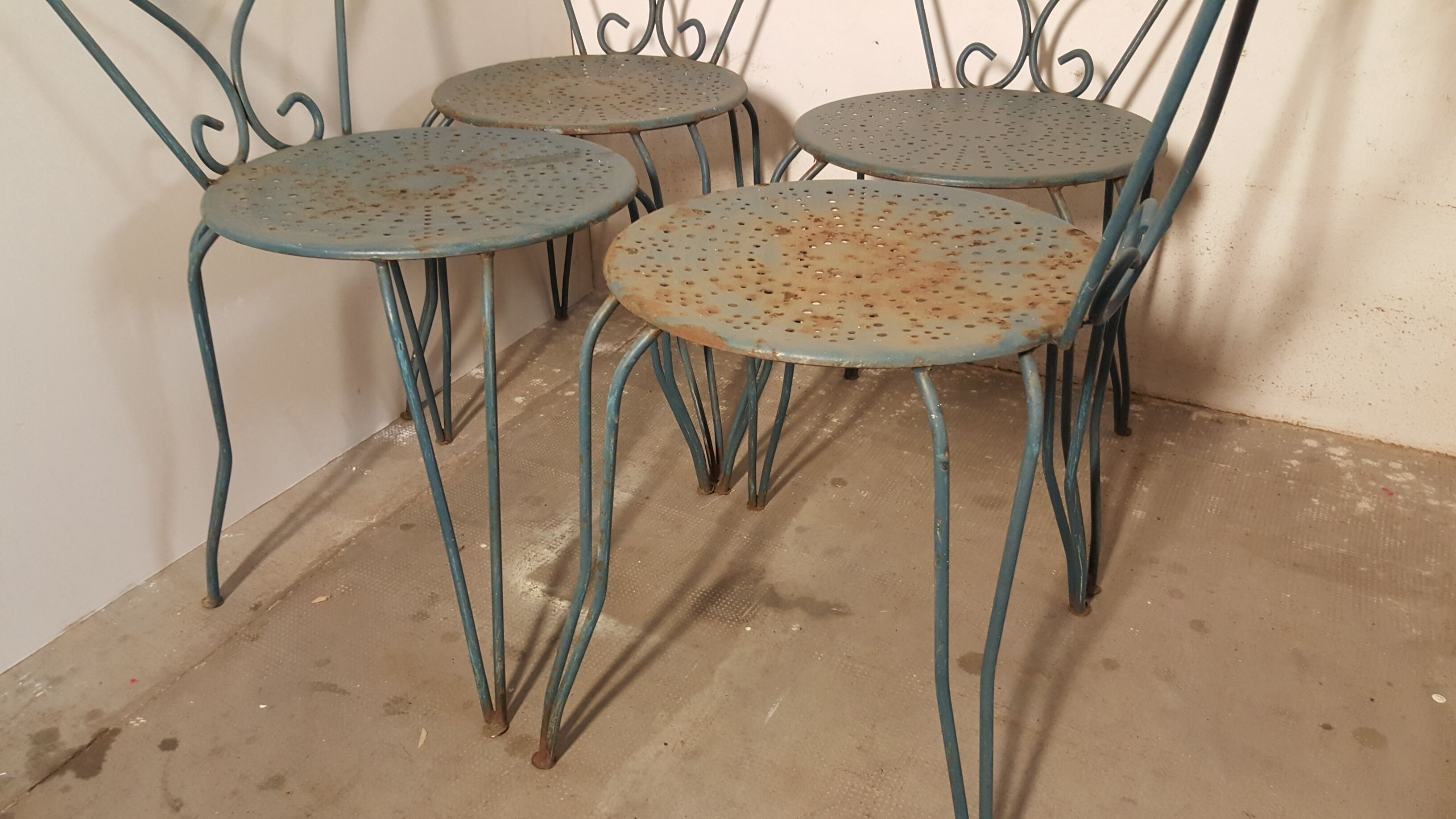 Set de 4 chaises métal