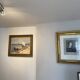 Old painting "Marine with boats" signed Marie Piat, 1930s-40s