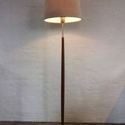 Mid-century floor lamp in teak and brass by Falkenbergs Belysning, Sweden, 1960s.