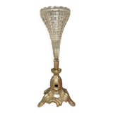 Cone vase, cut crystal bouquet (most certainly Baccarat, Saint Louis ...)
