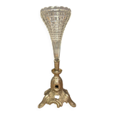 Vase cornet, bouquetière en cristal taillé (très certainement Baccarat, Saint Louis...)