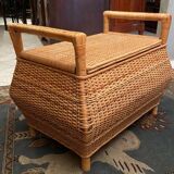 Rattan bench chest 1970-1980