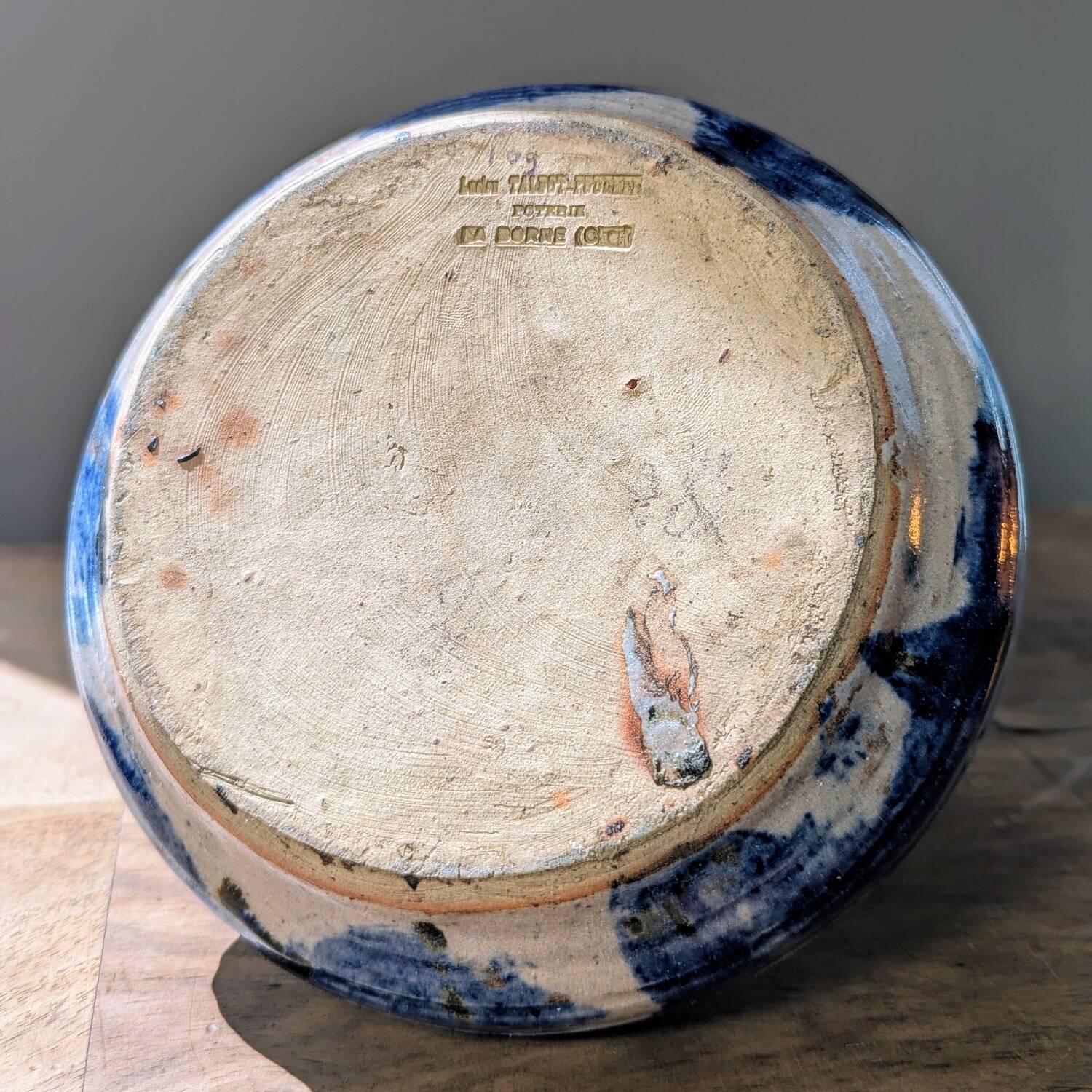 Lucien Talbot-Foucher La Borne vase in blue-brown glazed stoneware