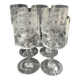 7 ½ crystal guilloche wine glasses – Art Nouveau