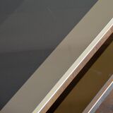 Coffee table in gold plated and smoked glass Belgo Chrom 70s / 80s