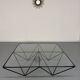 Vintage 1980s Italian architectural design metal coffee table.