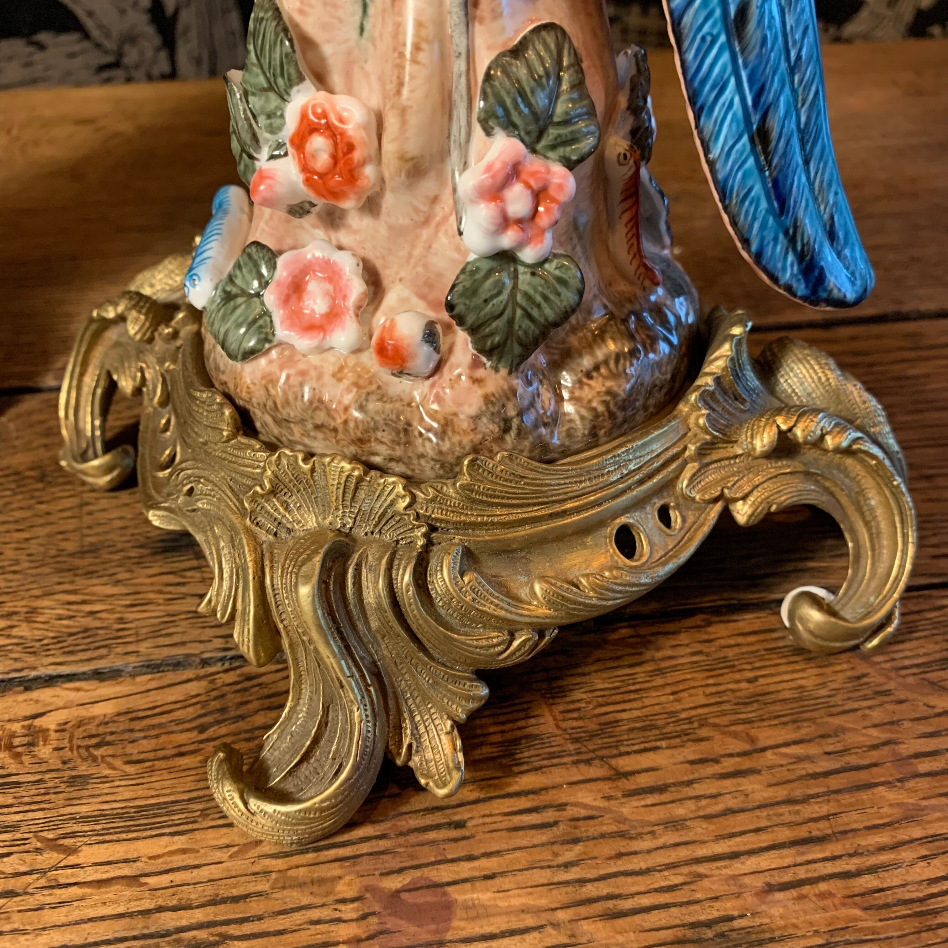 Pair of candle holders "Parrots"