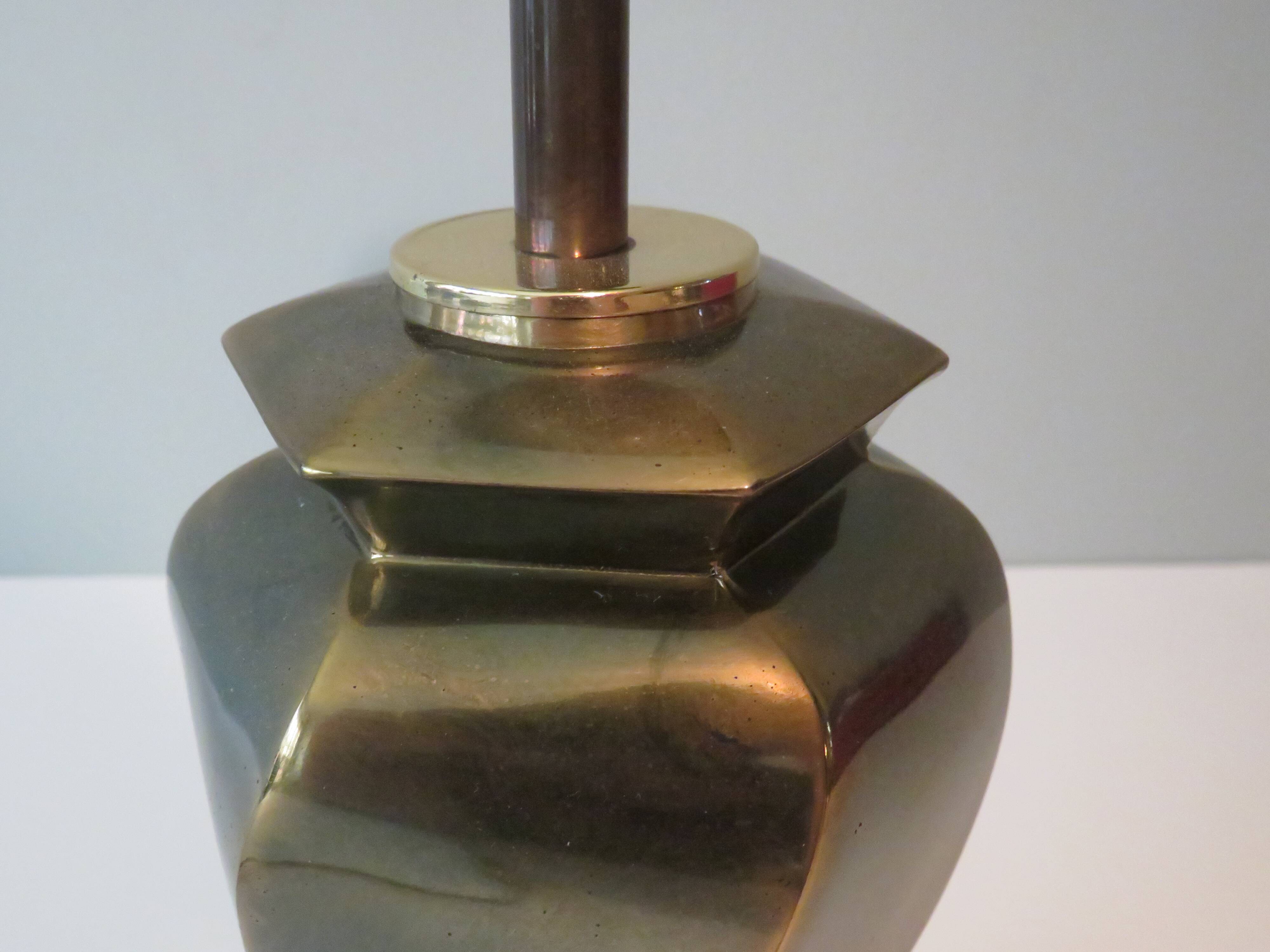 Twisted brass lamp from the 1970s