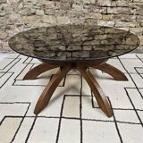 Table basse brutalist vintage 1970"