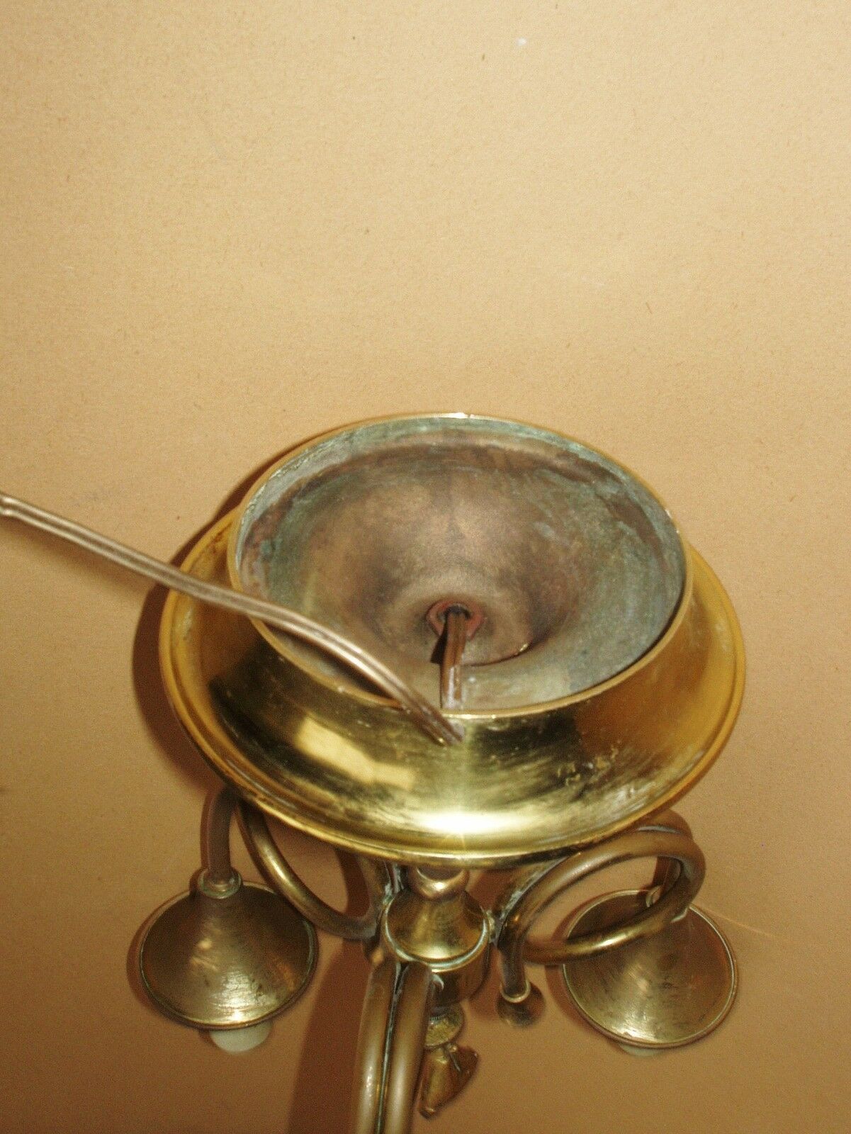 American table lamp 3 brass lights, 1950