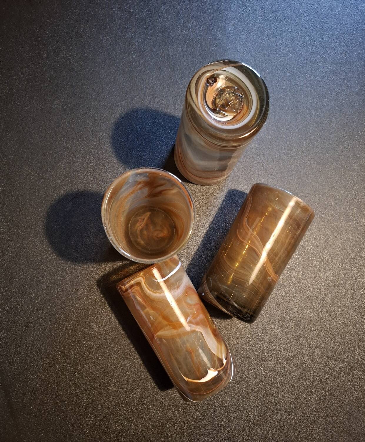 Set of 4 hand-blown glasses