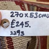 Old Turkish narrow Kilim Runner 270x53 cm shabby chic, vintage kelim