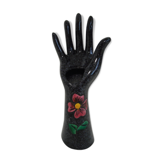 Vintage black ceramic hand