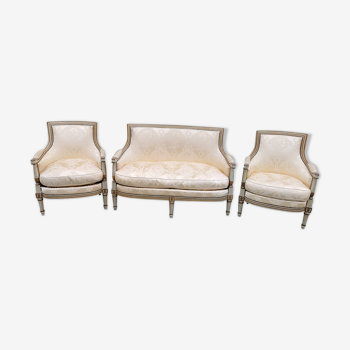 Salon a la reine, modèle type bergère, style Louis XVI